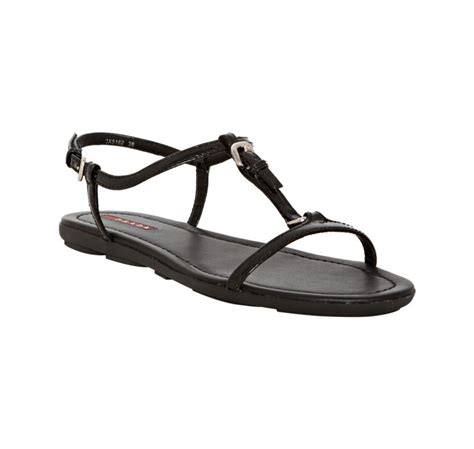 prada sport black leather strappy sandals